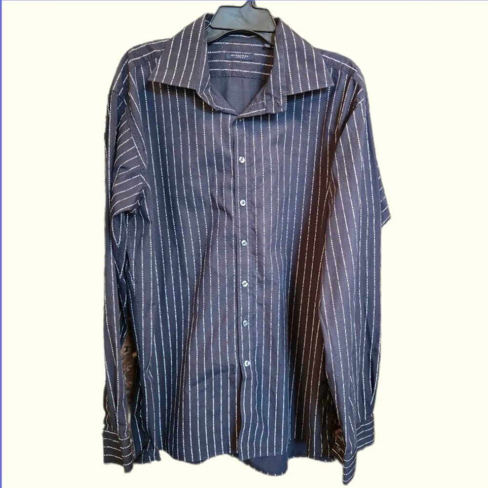 Men's Burberry black script dress shirt size 17 1/2 -44